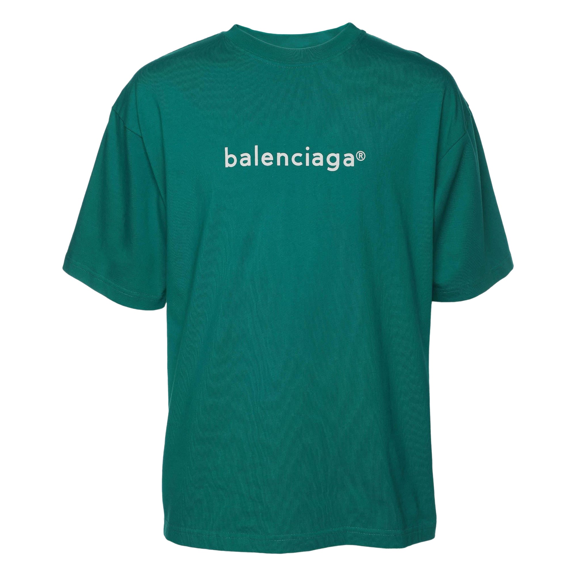 T-shirt Balenciaga imprimé logo en coton vert XS