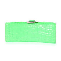 Balenciaga Green Croc Embossed Calfskin XS Hourglass Bag