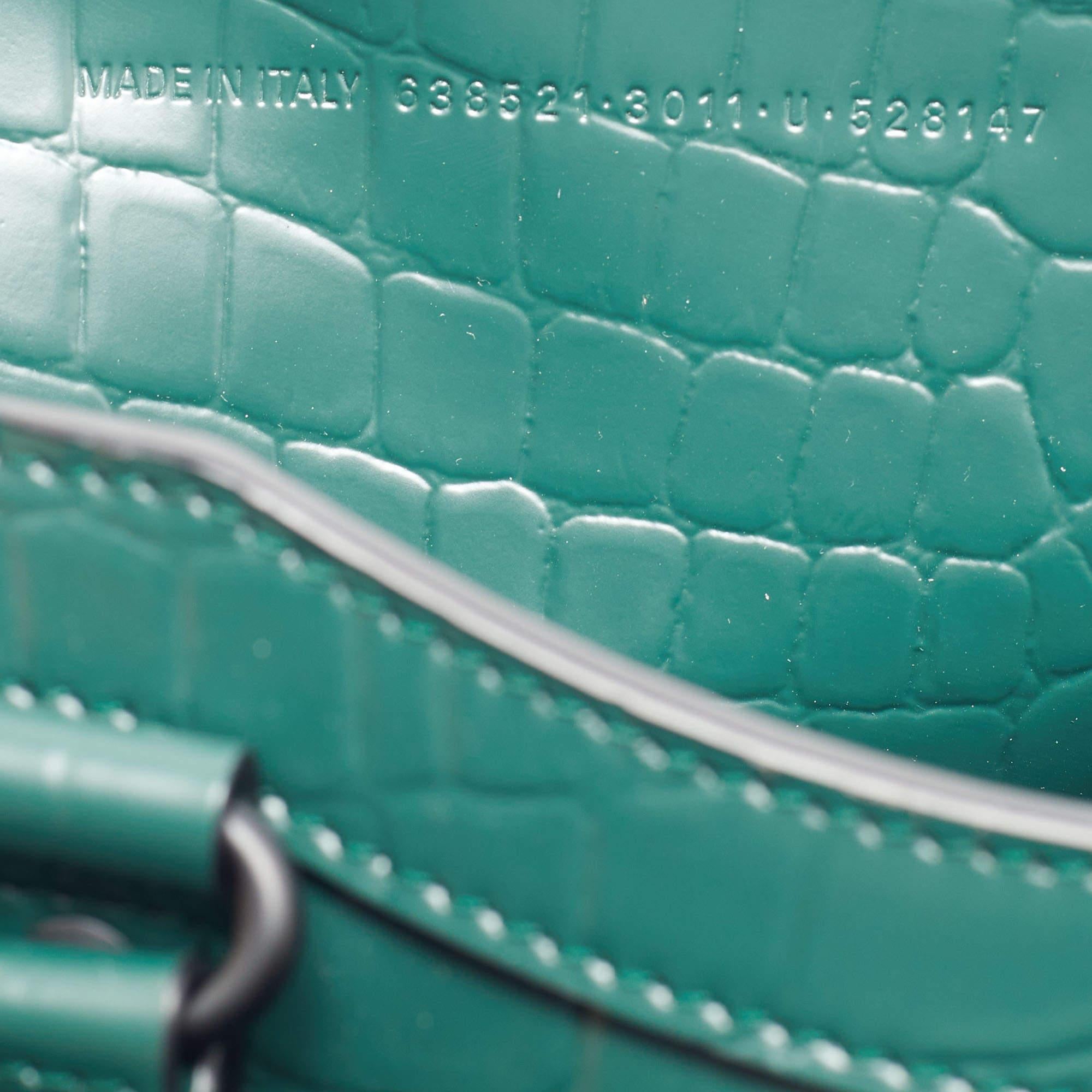 Balenciaga Green Croc Embossed Leather Classic City Bag 4