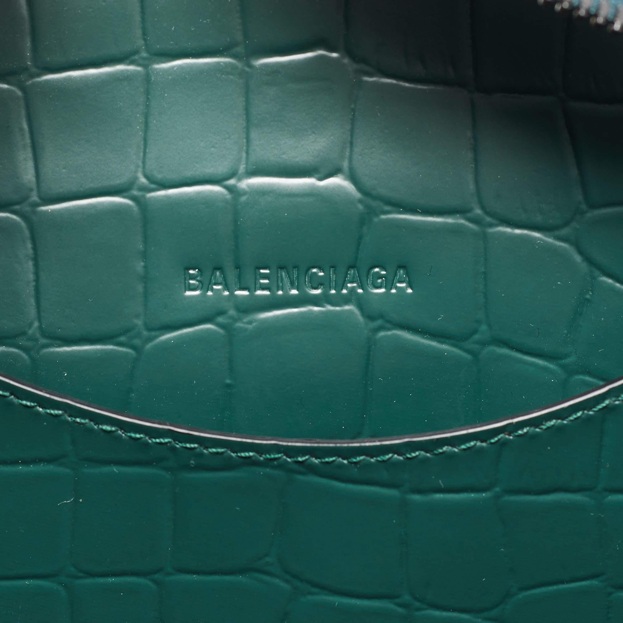 Balenciaga Green Croc Embossed Leather Classic City Bag 5