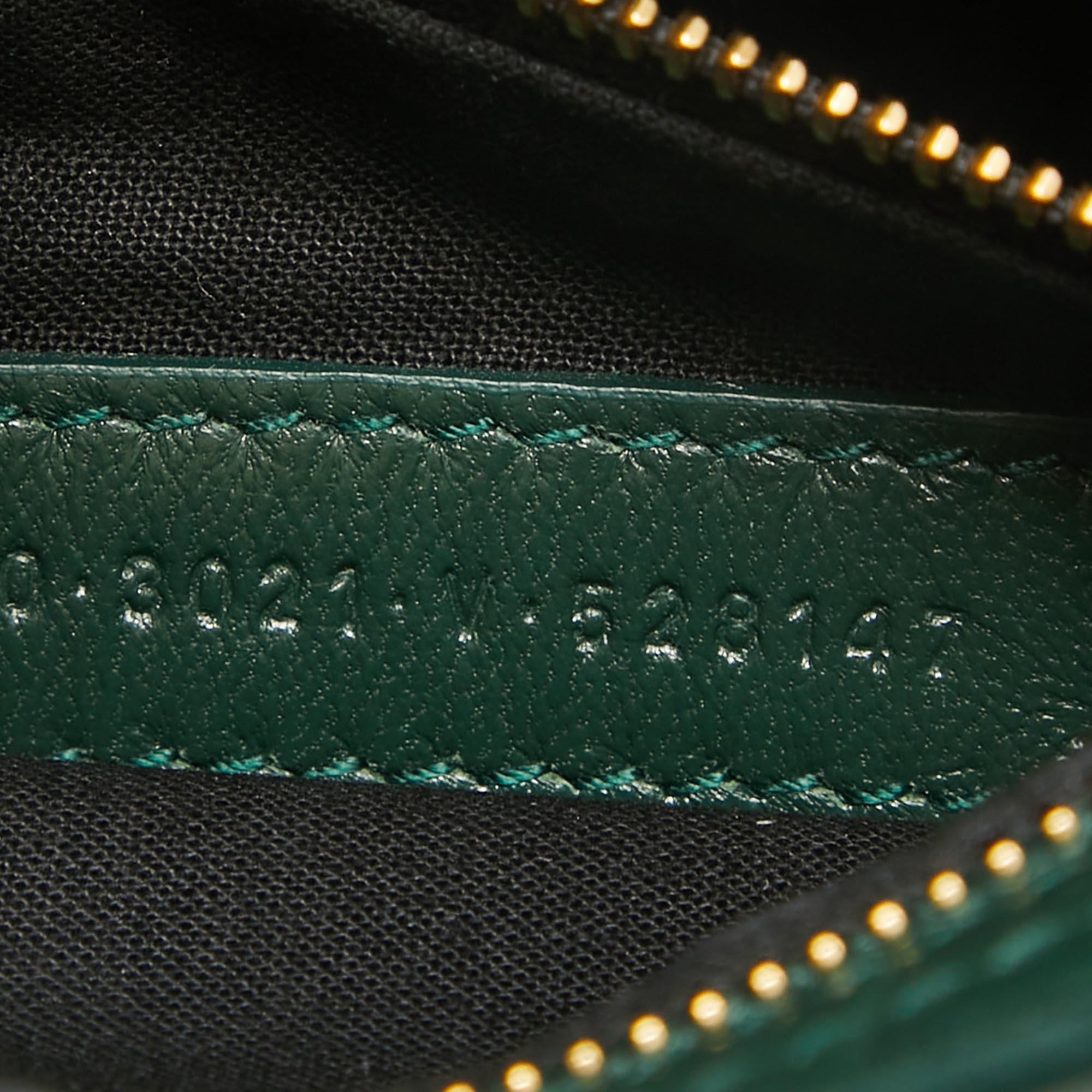 Balenciaga Green Croc Embossed Leather Mini Classic Metallic Edge City Bag 5