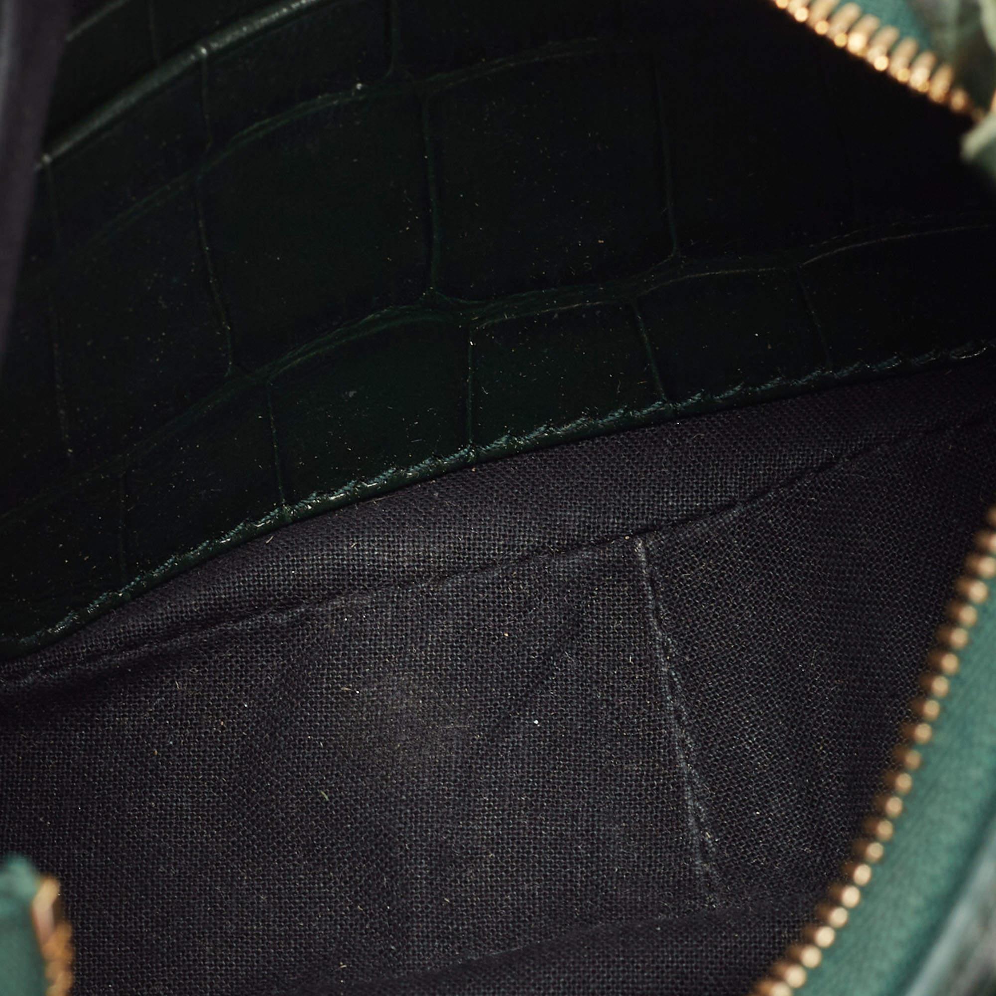 Balenciaga Green Croc Embossed Leather Mini Le Cagole Shoulder Bag 5