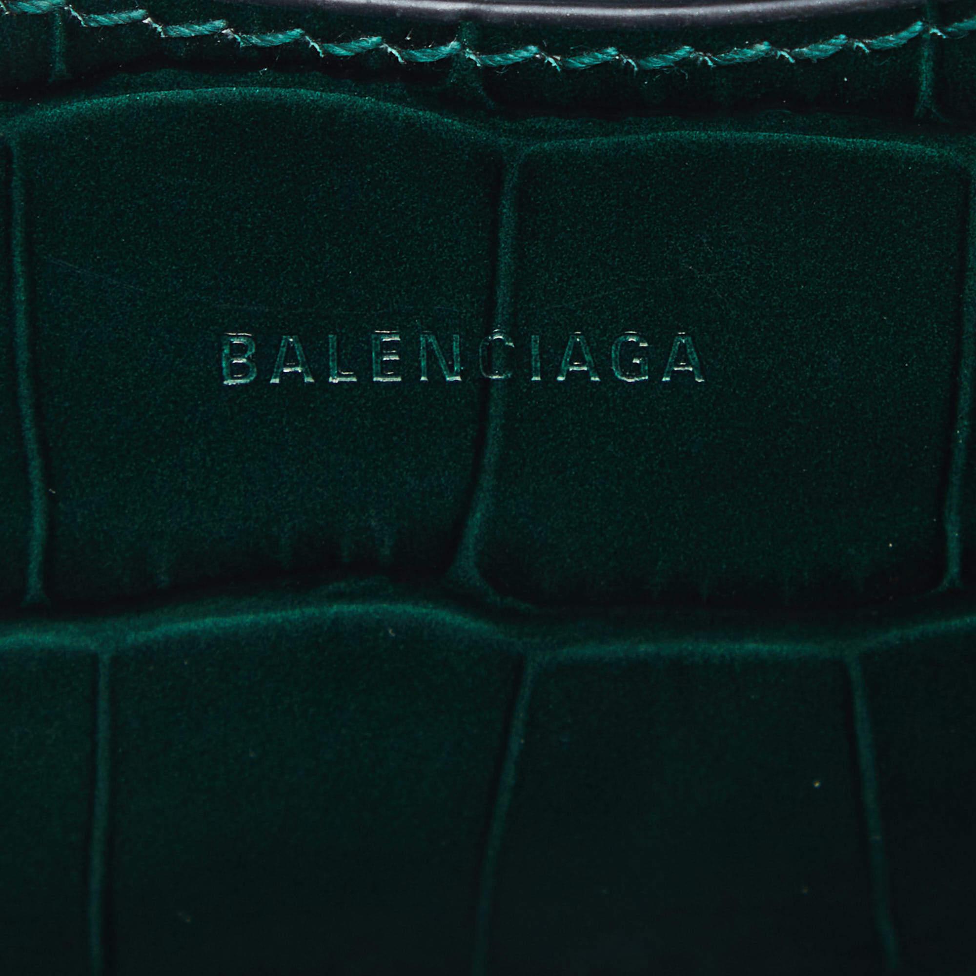 Balenciaga Green Croc Embossed Leather Mini Neo Classic City Tote 5