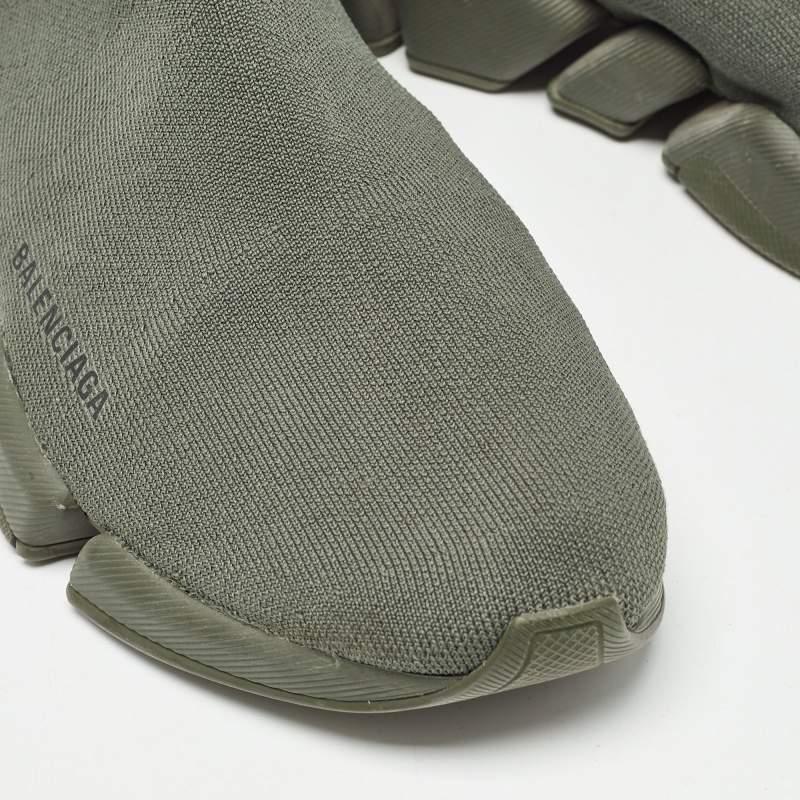 Balenciaga Green Knit Fabric Speed 2.0 Lt Sock Sneakers Size 43 3