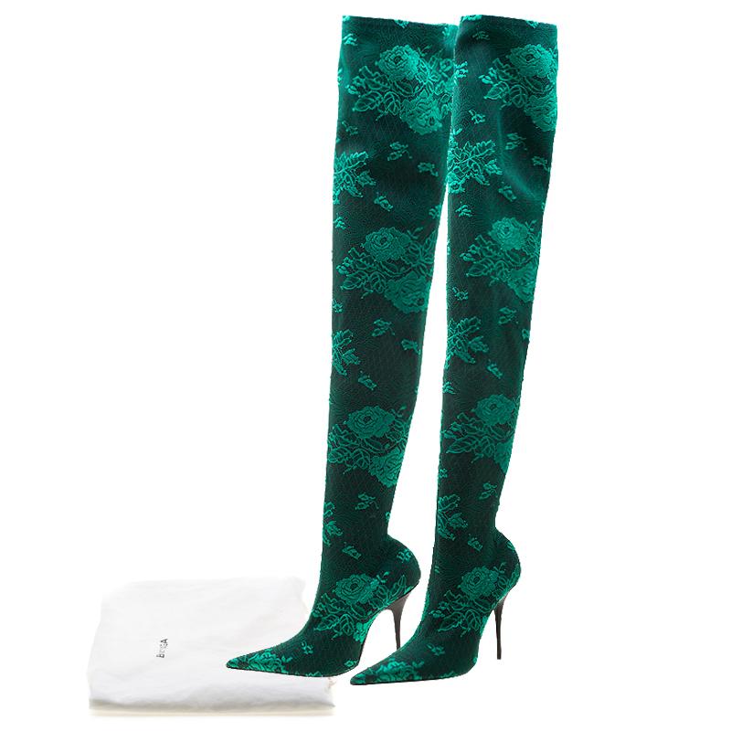 gold balenciaga thigh high boots
