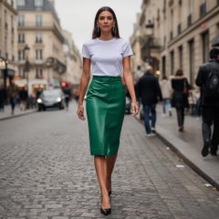 Balenciaga Grüner Lammfellrock Größe FR 34 / IT 38