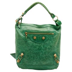 Used Balenciaga Green Leather Arena GGH Giant 21 Classic Day Bag