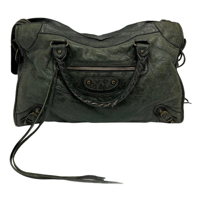 Balenciaga Green Leather City Bag with Brass Hardware at 1stDibs |  balenciaga city bag green