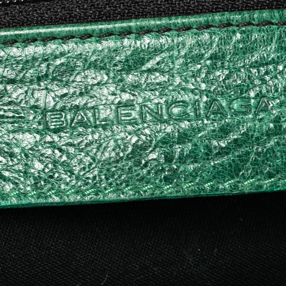 balenciaga green leather bag