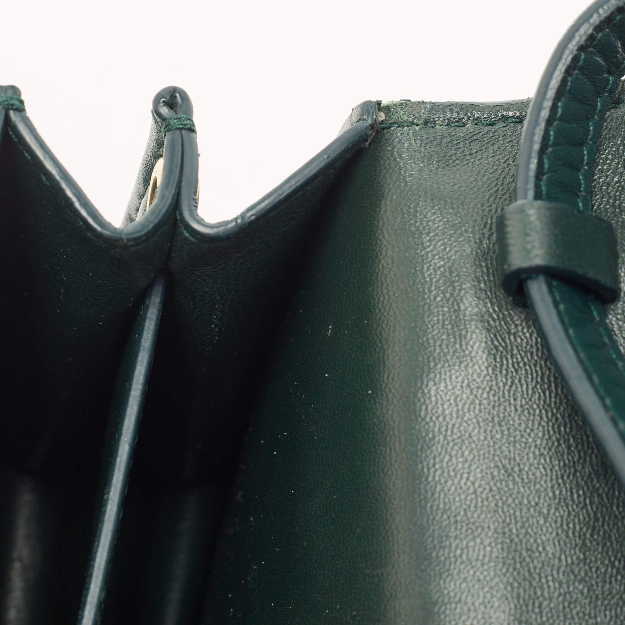Balenciaga Green Leather Flap Crossbody Bag 6