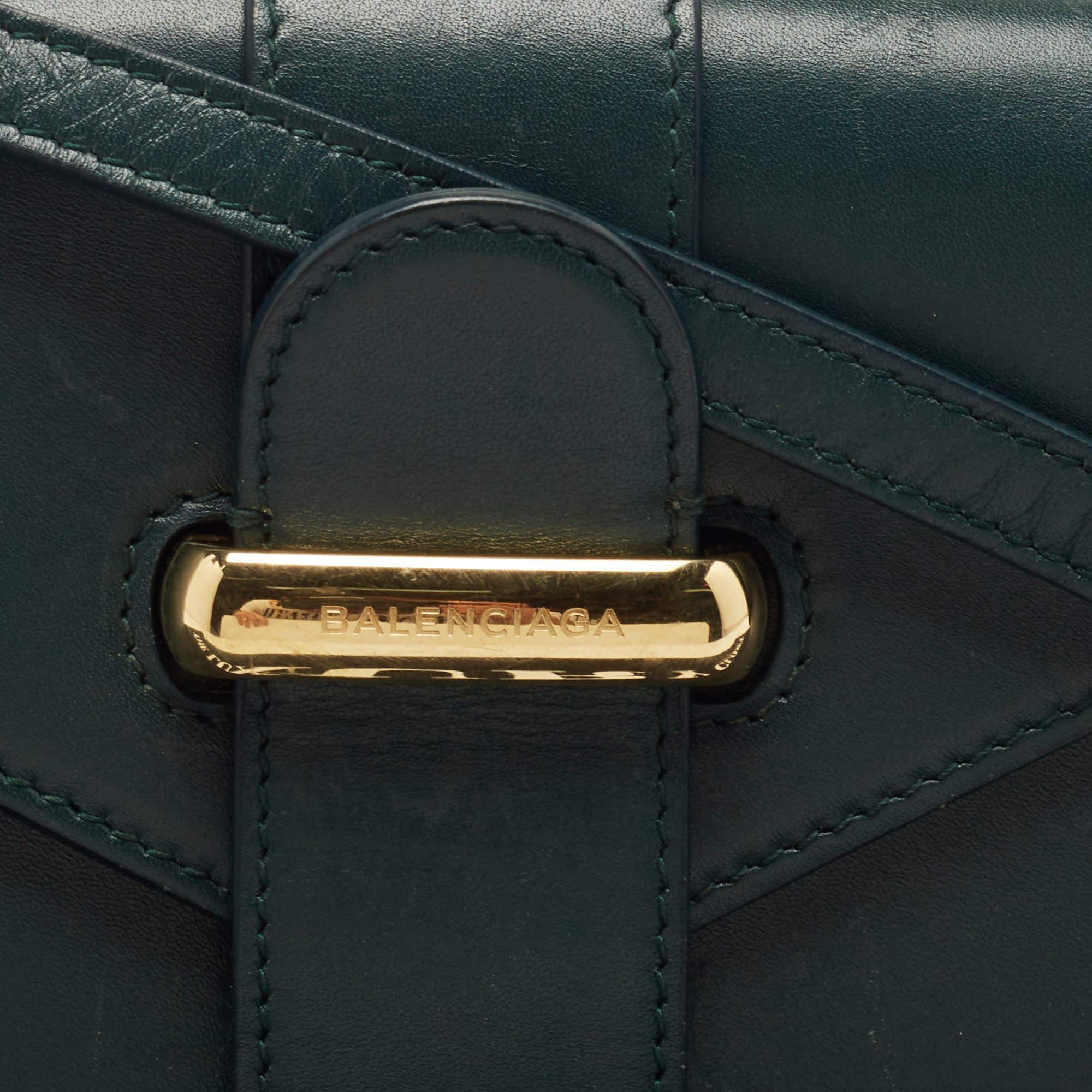 Balenciaga Green Leather Flap Crossbody Bag 11