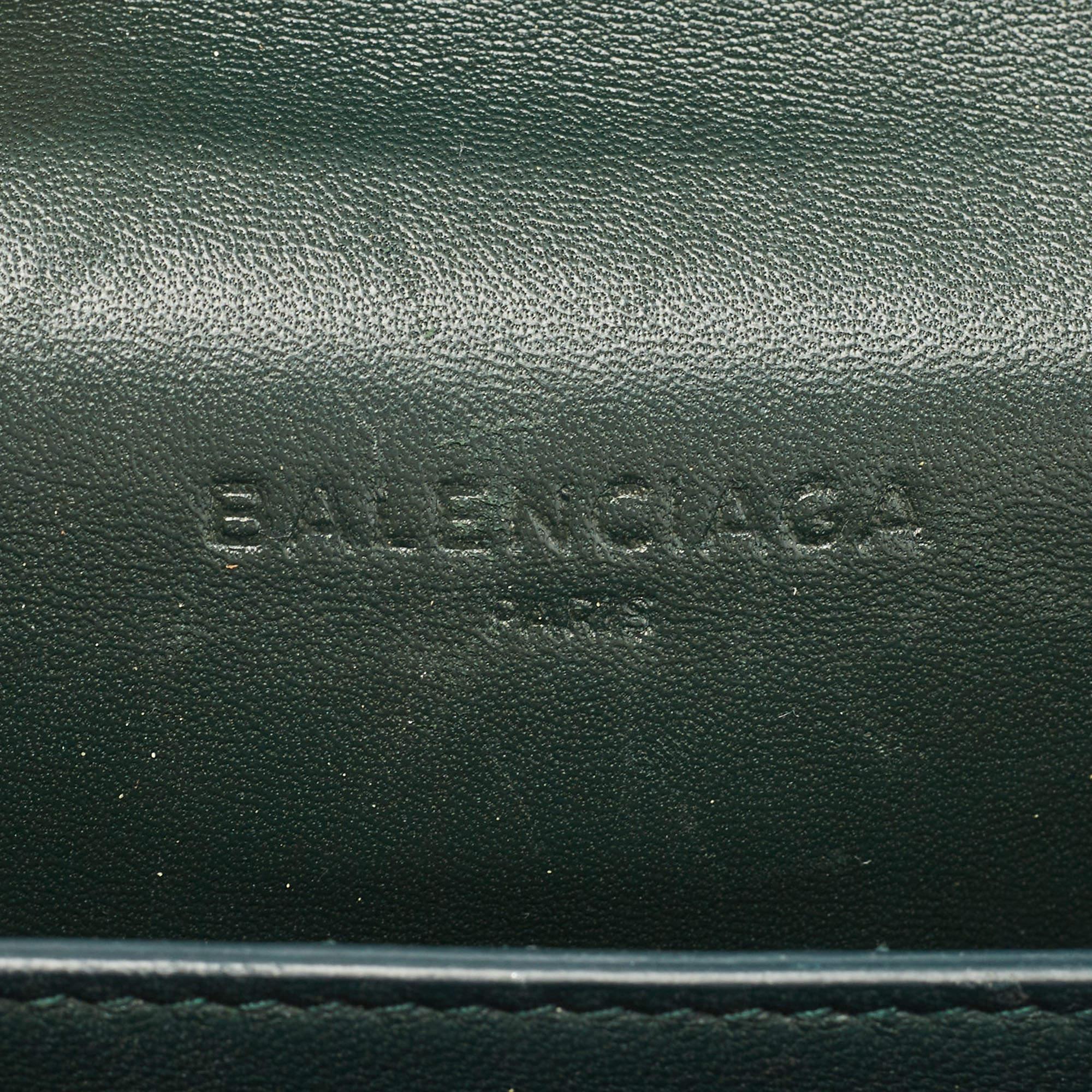 Balenciaga Green Leather Flap Crossbody Bag 12