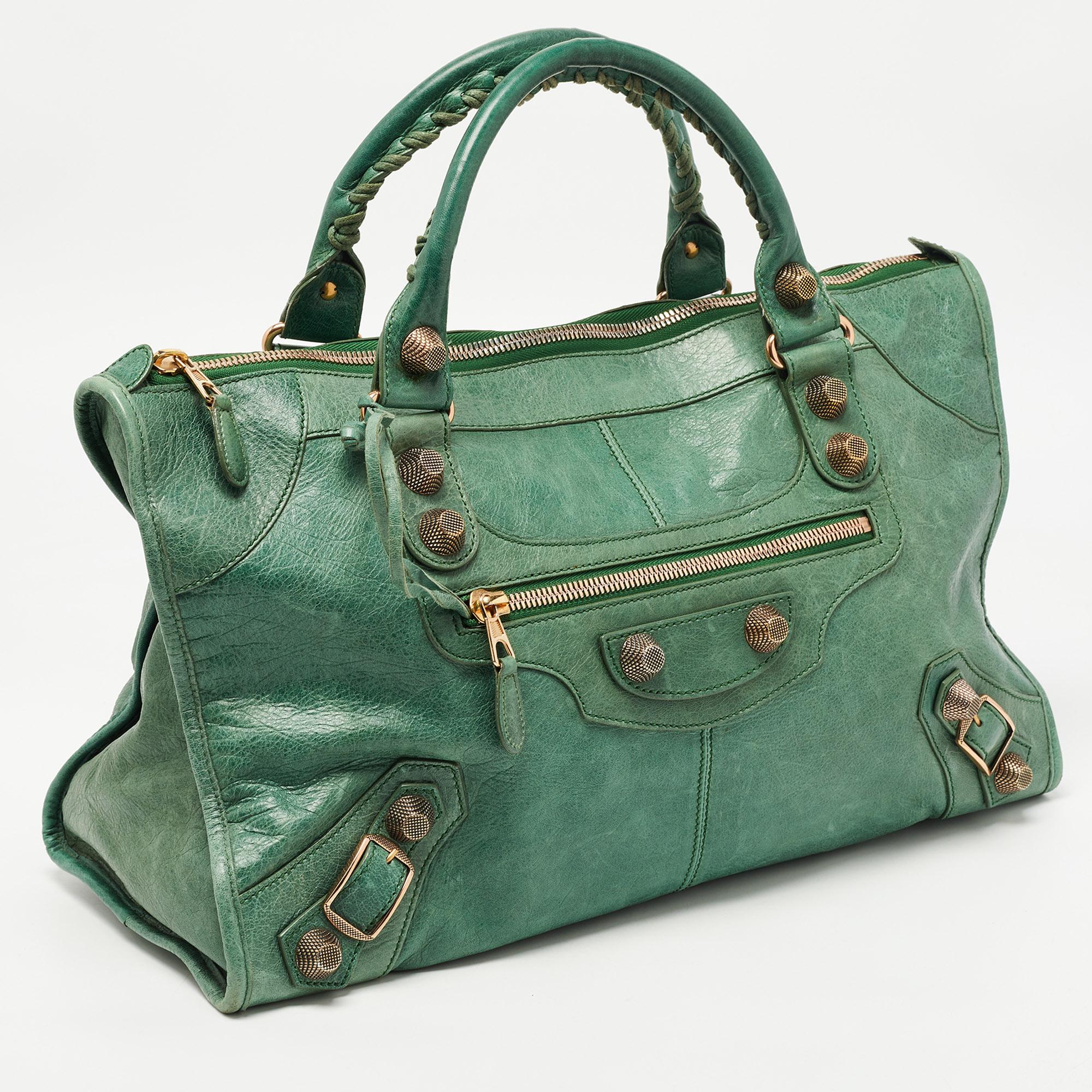 Balenciaga Green Leather GGH Work Tote 12