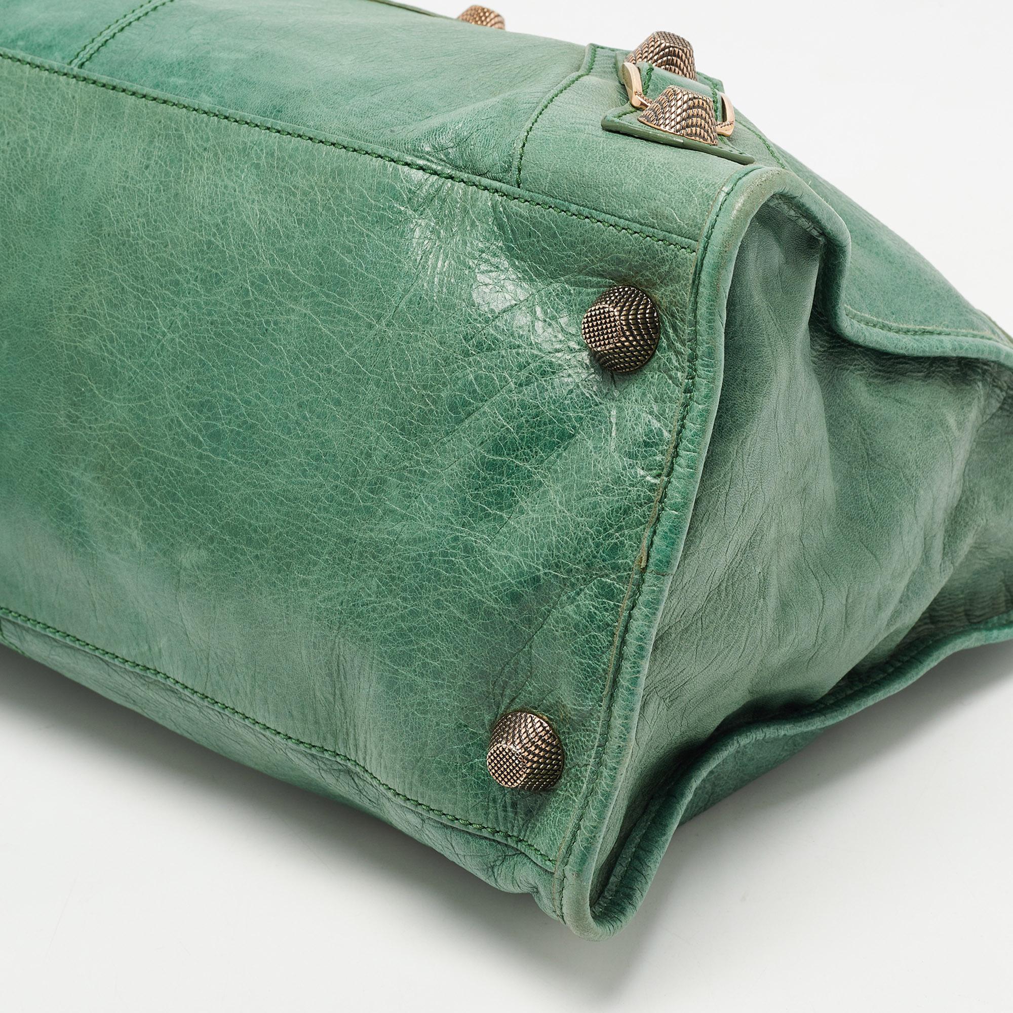 Balenciaga Green Leather GGH Work Tote 14