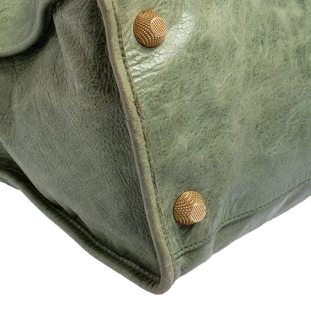 Balenciaga Green Leather Giant Work Bag 6