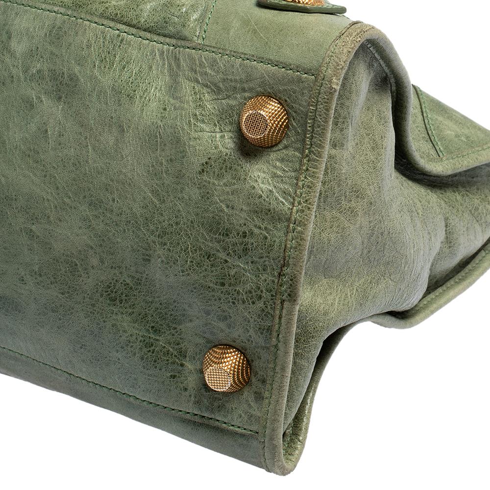 Balenciaga Green Leather Giant Work Bag 7
