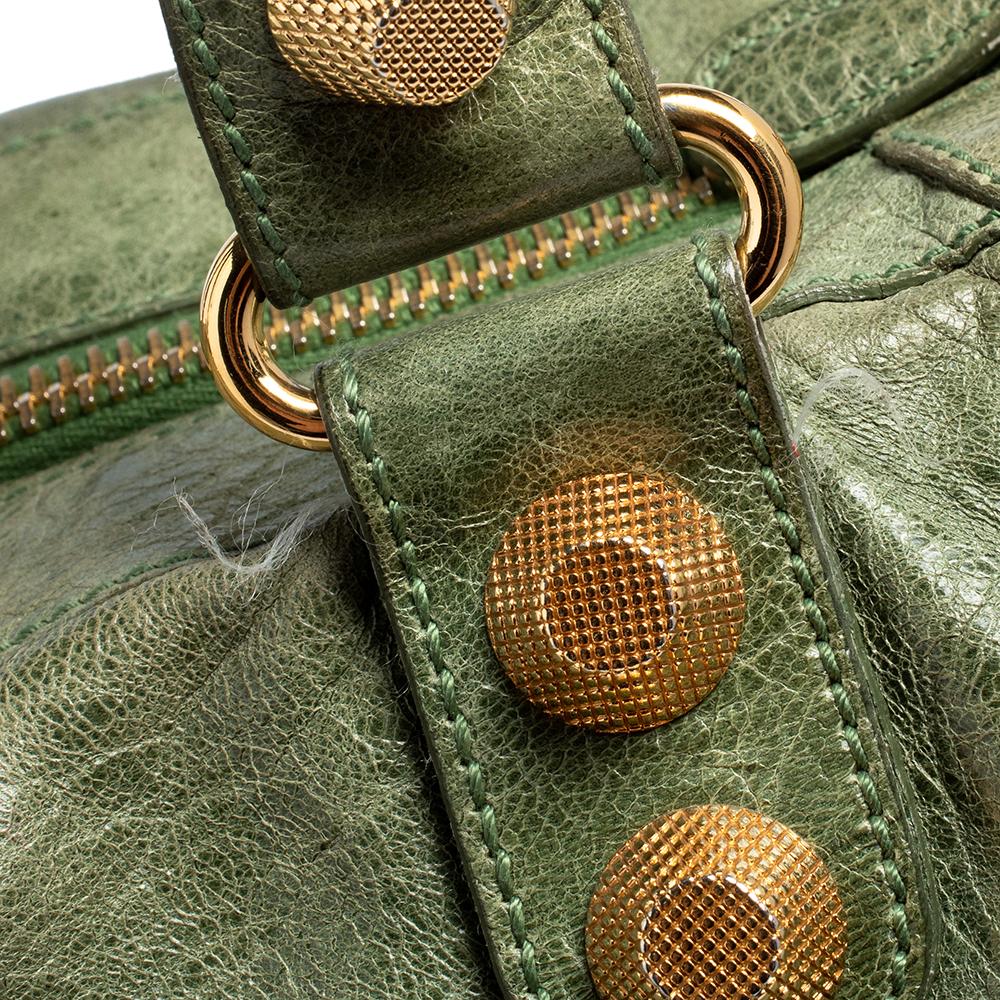 Balenciaga Green Leather Giant Work Bag 1