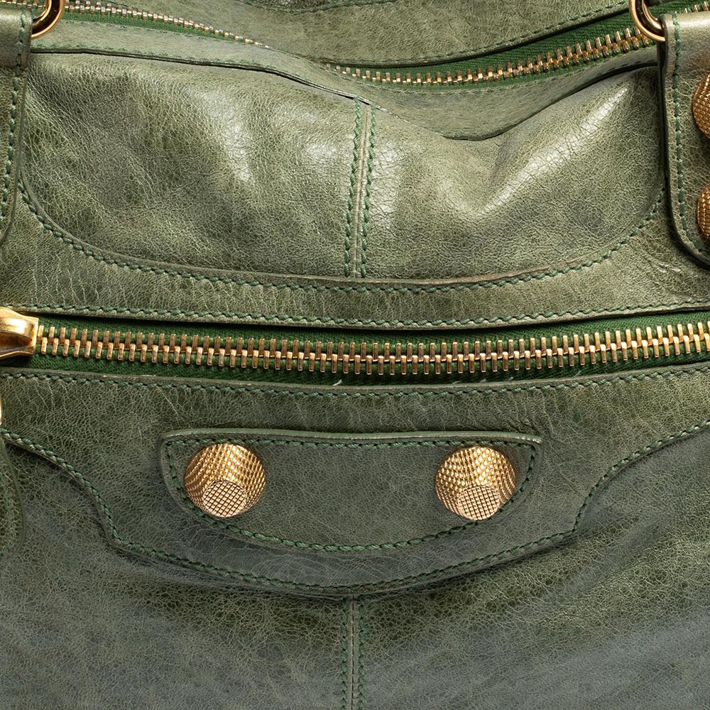 Balenciaga Green Leather Giant Work Bag 4