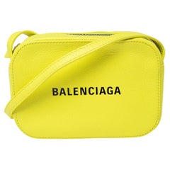Balenciaga Green Leather Logo XS Everyday Camera Bag