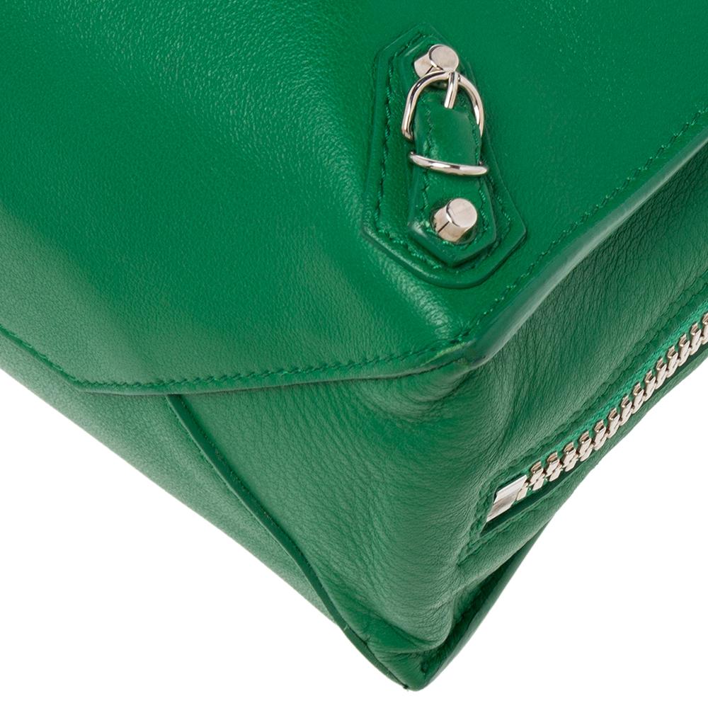 Women's Balenciaga Green Leather Mini Papier A4 Tote