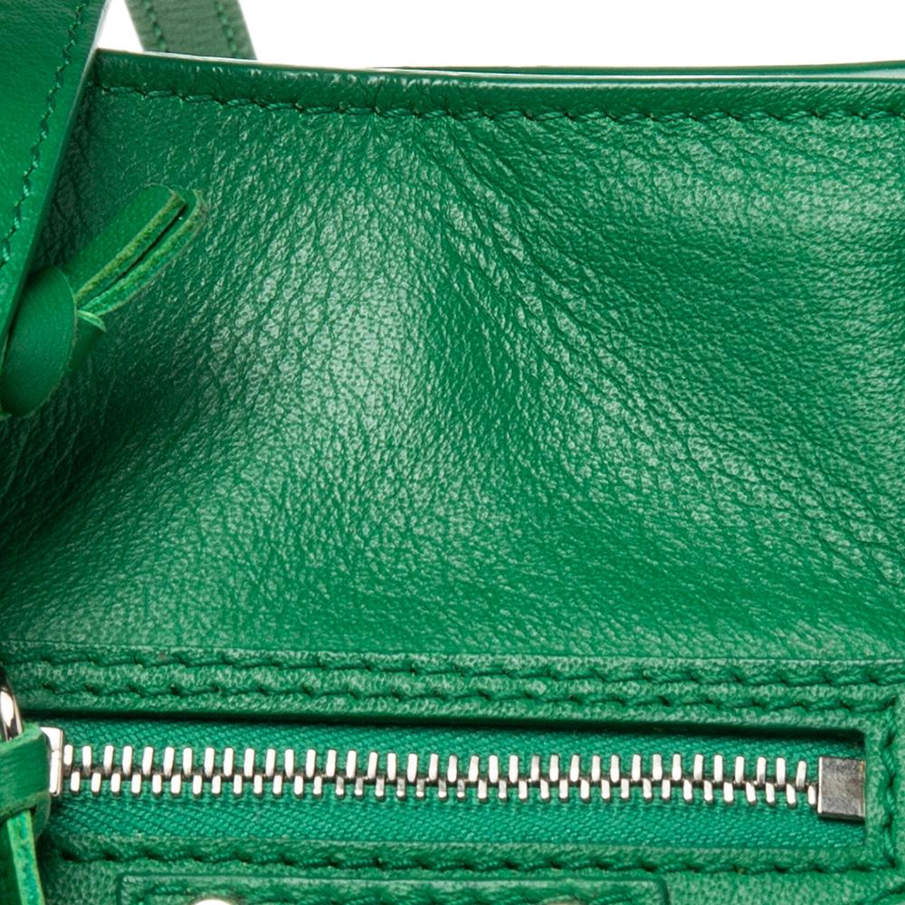 Balenciaga Green Leather Mini Papier A4 Tote 1