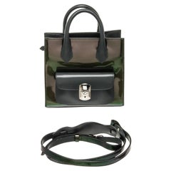 Balenciaga Green Leather Padlock All Afternoon Tote Bag with leather