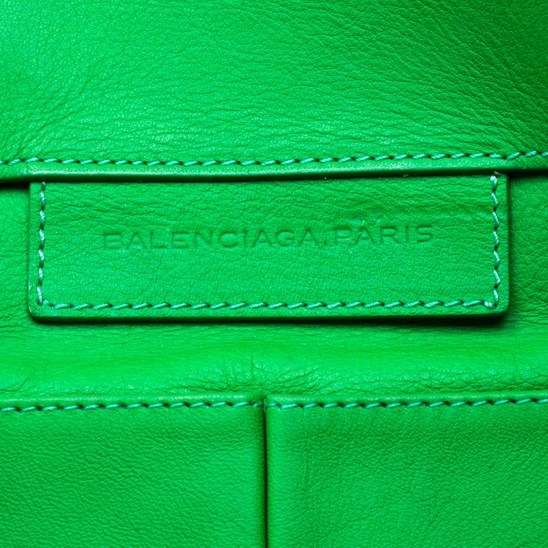 Balenciaga Green Leather Papier A3 Tote 3