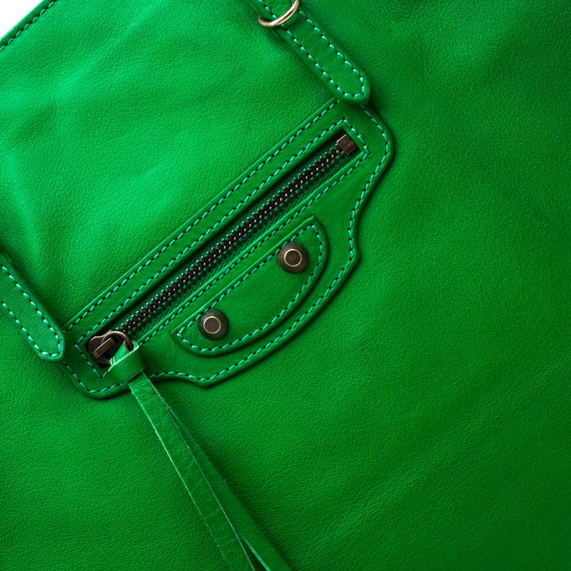 Balenciaga Green Leather Papier A3 Tote 1