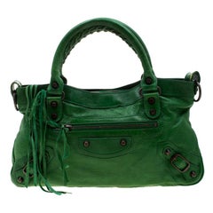 Balenciaga Green Leather RH City Bag