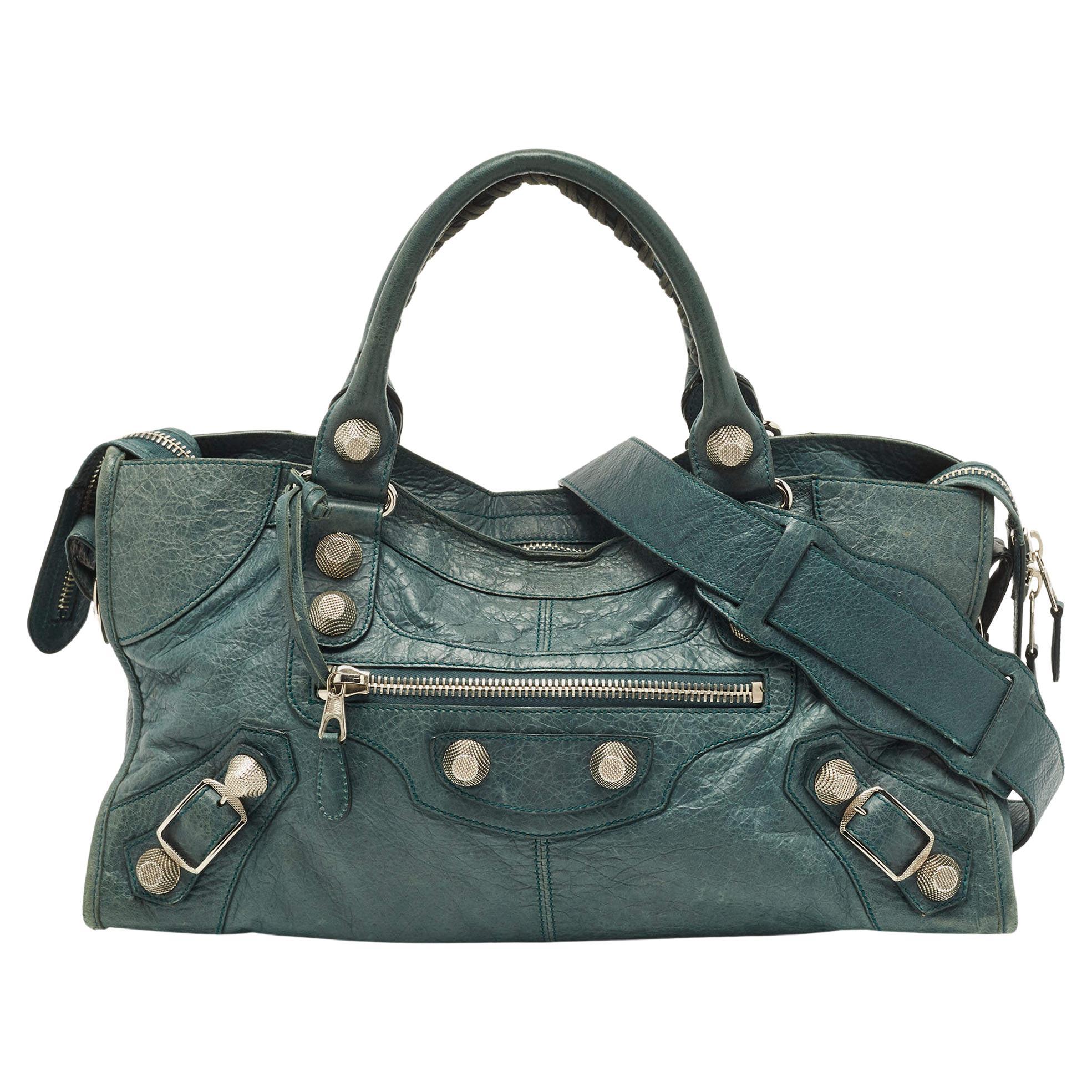 Balenciaga Green Leather SGH Part Time Tote For at 1stDibs