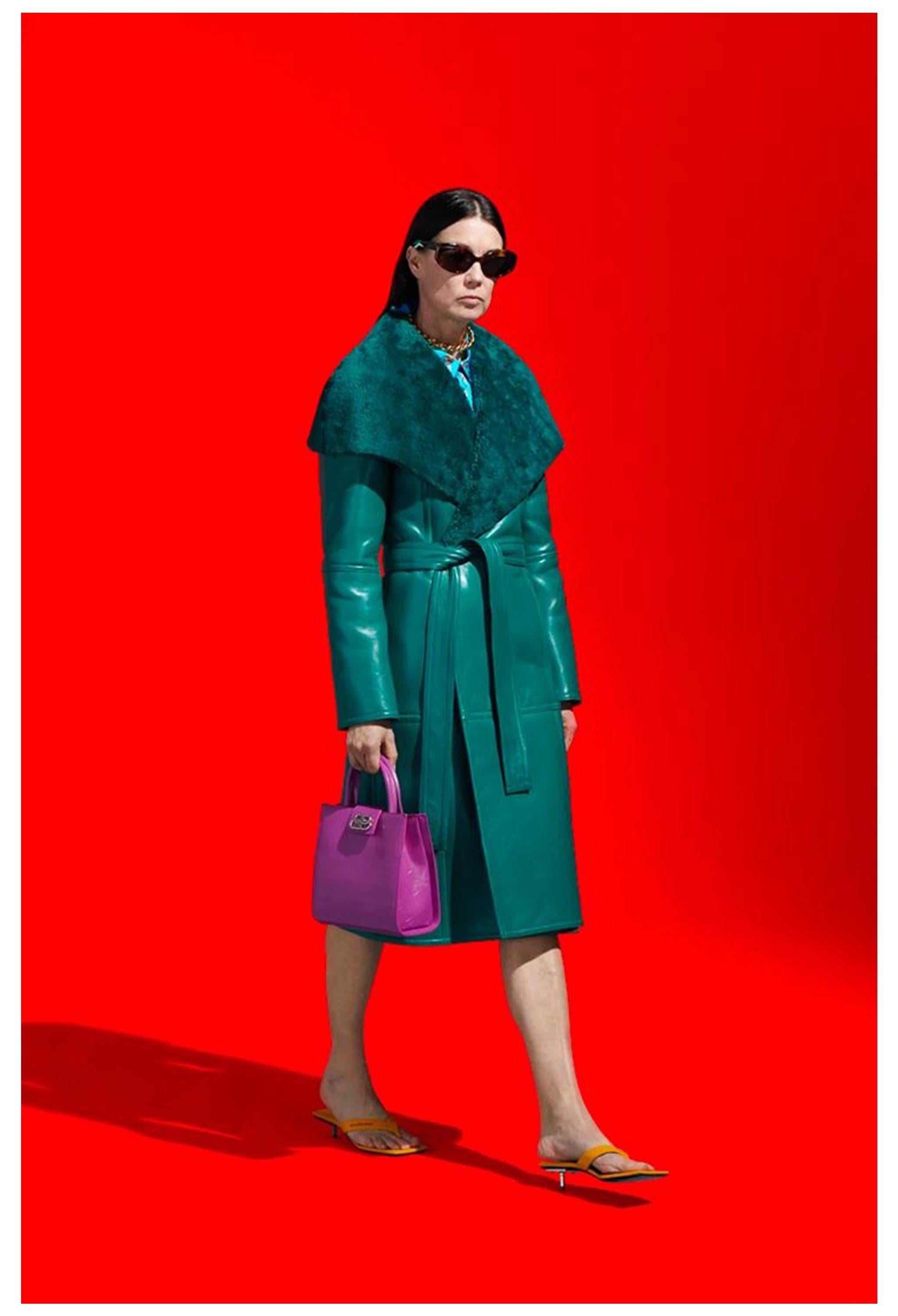 Resurrection Vintage is excited to offer a Balenciaga by Demna Gvasalia 2019 shearling coat with belt. The coat features a paneled effect, oversized shearling collar, side pockets, and knee- length. 

Balenciaga Paris
Designed By Demna