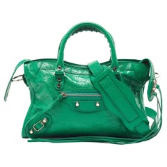 Balenciaga Green Leather Small Classic City RH Tote