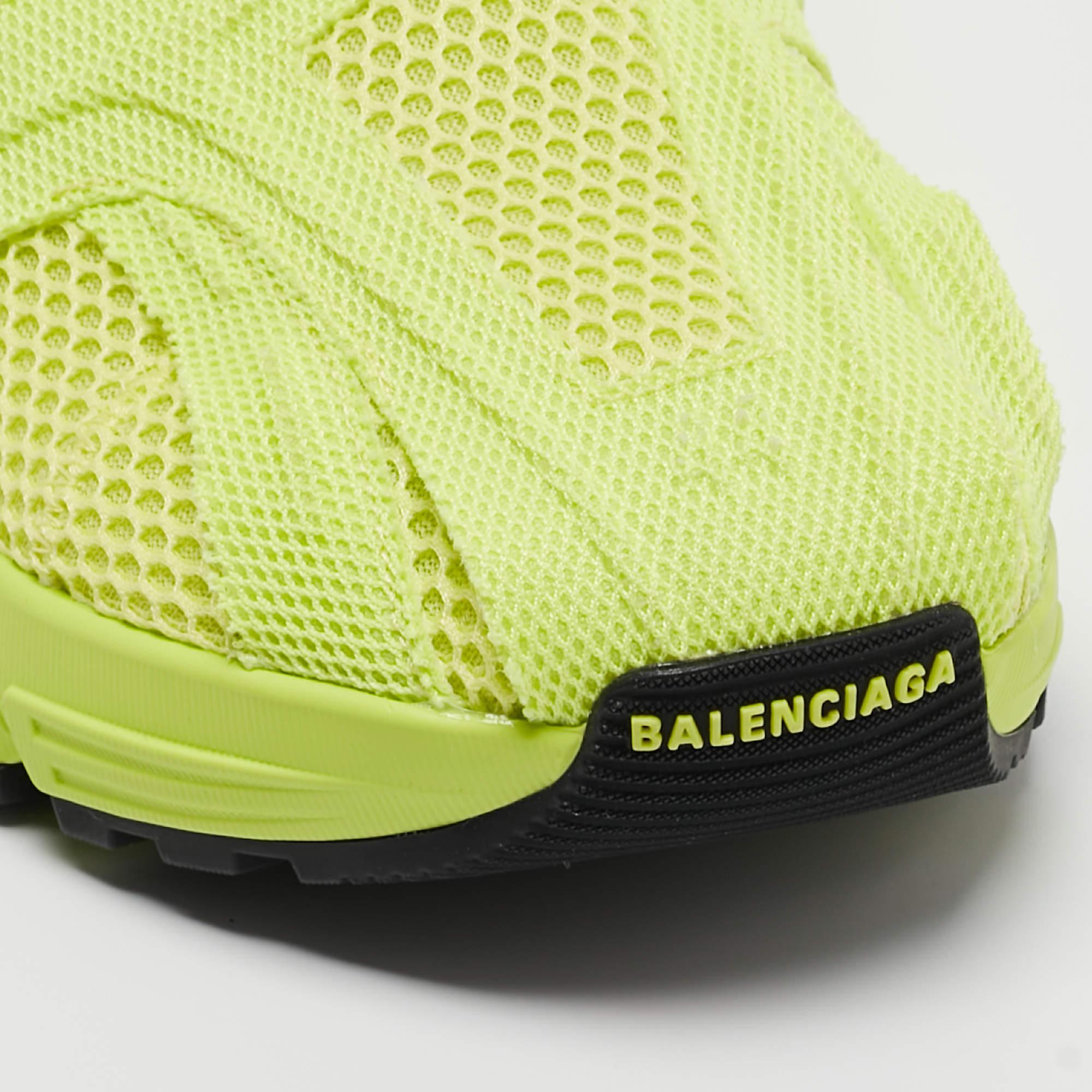 Balenciaga Green Mesh And Fabric Low Top Sneakers Size 44 For Sale 2