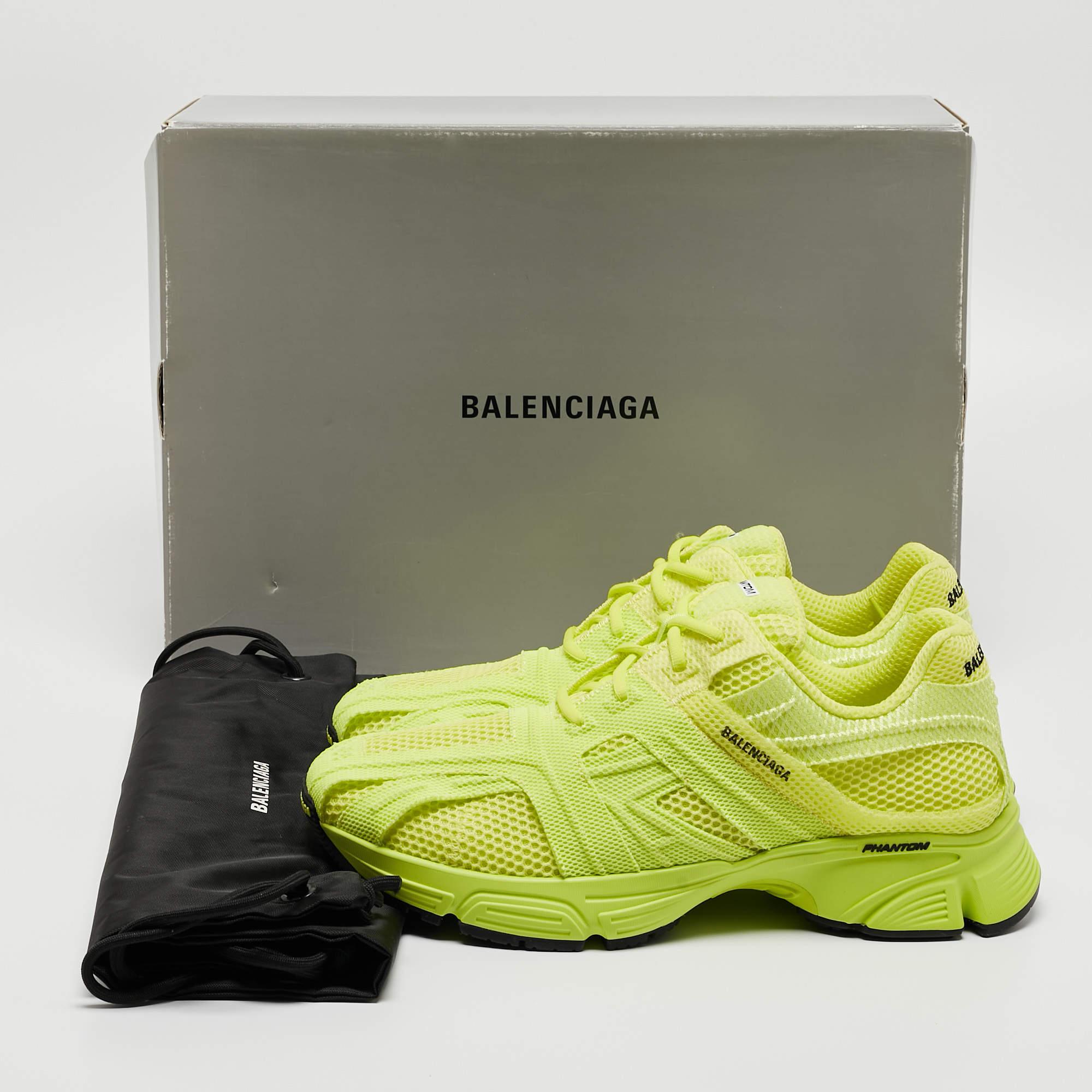 Balenciaga Green Mesh And Fabric Low Top Sneakers Size 44 5
