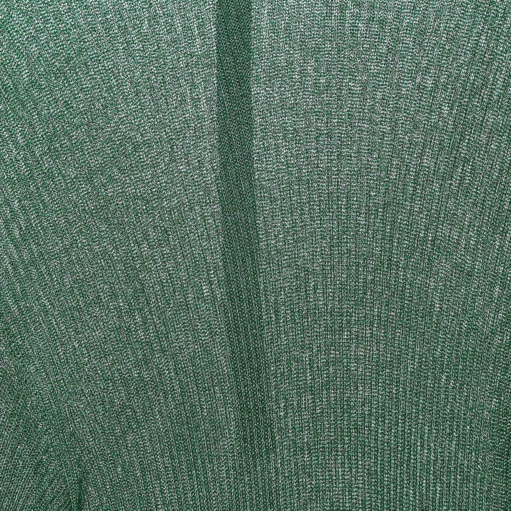 Vert Balenciaga - Robe longue à col roulé en tricot côtelé vert métallisé S en vente