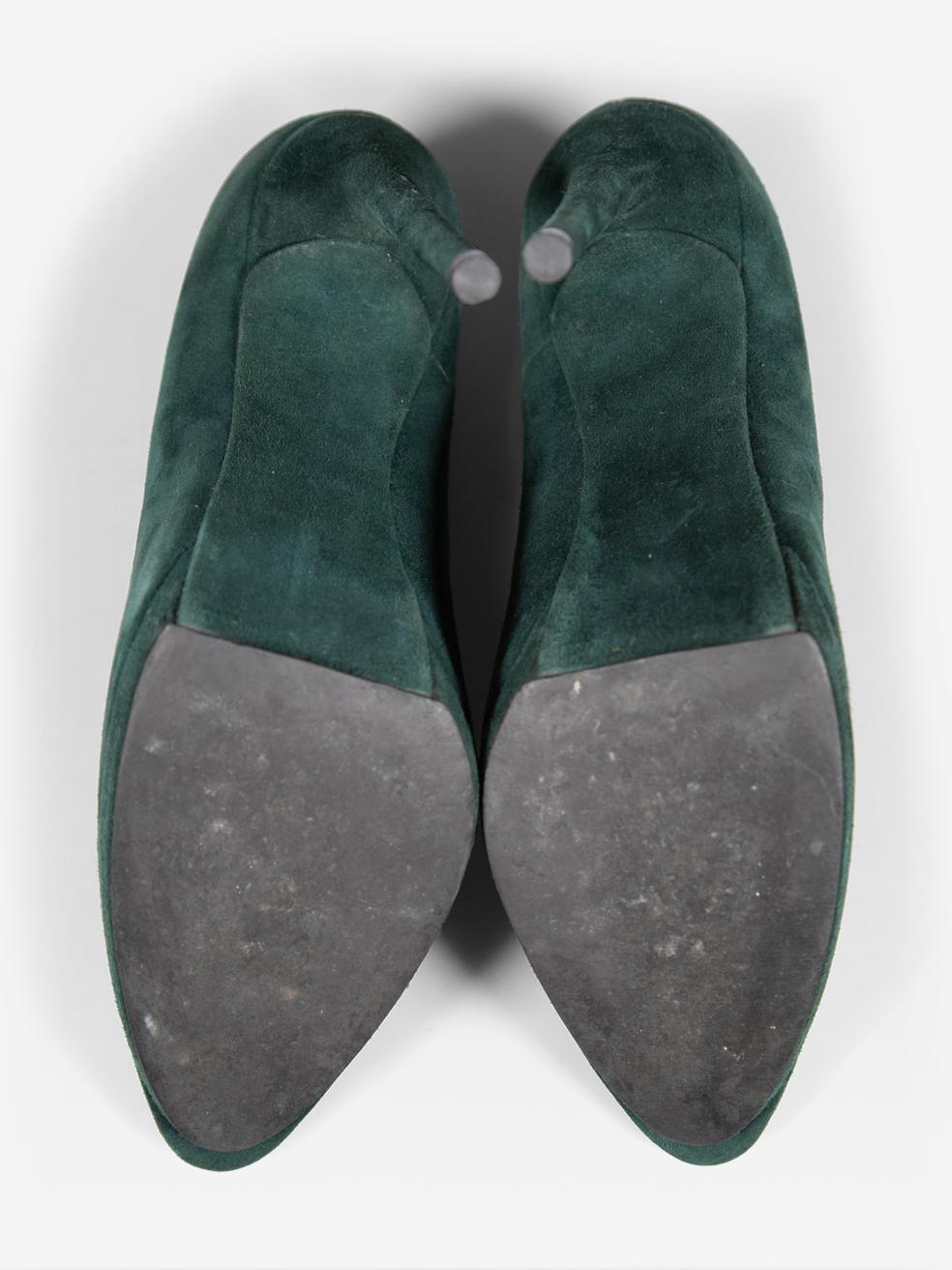 Balenciaga Green Pointed Toe Suede Pumps Size IT 38 en Bueno estado para la venta en London, GB