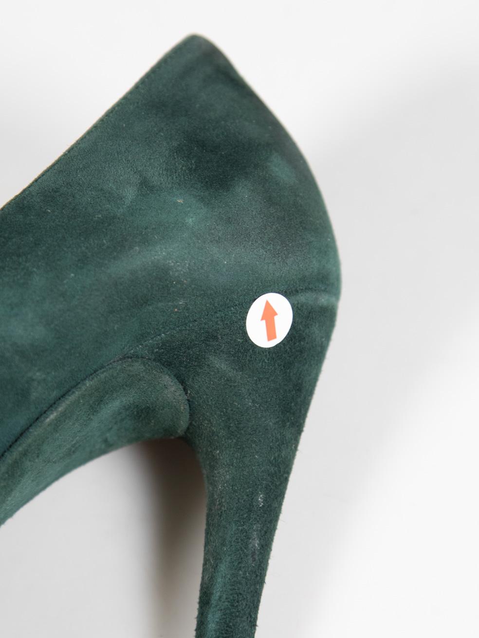 Balenciaga Green Pointed Toe Suede Pumps Size IT 38 en venta 4