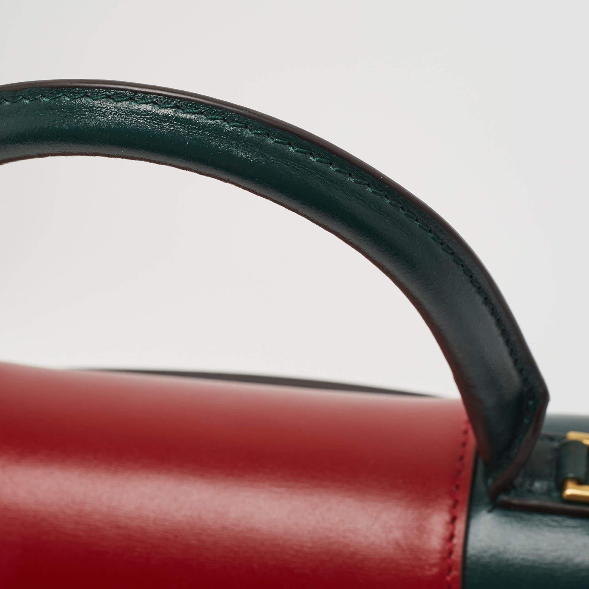 Balenciaga Green/Red Leather Small Hourglass Top Handle Bag 9