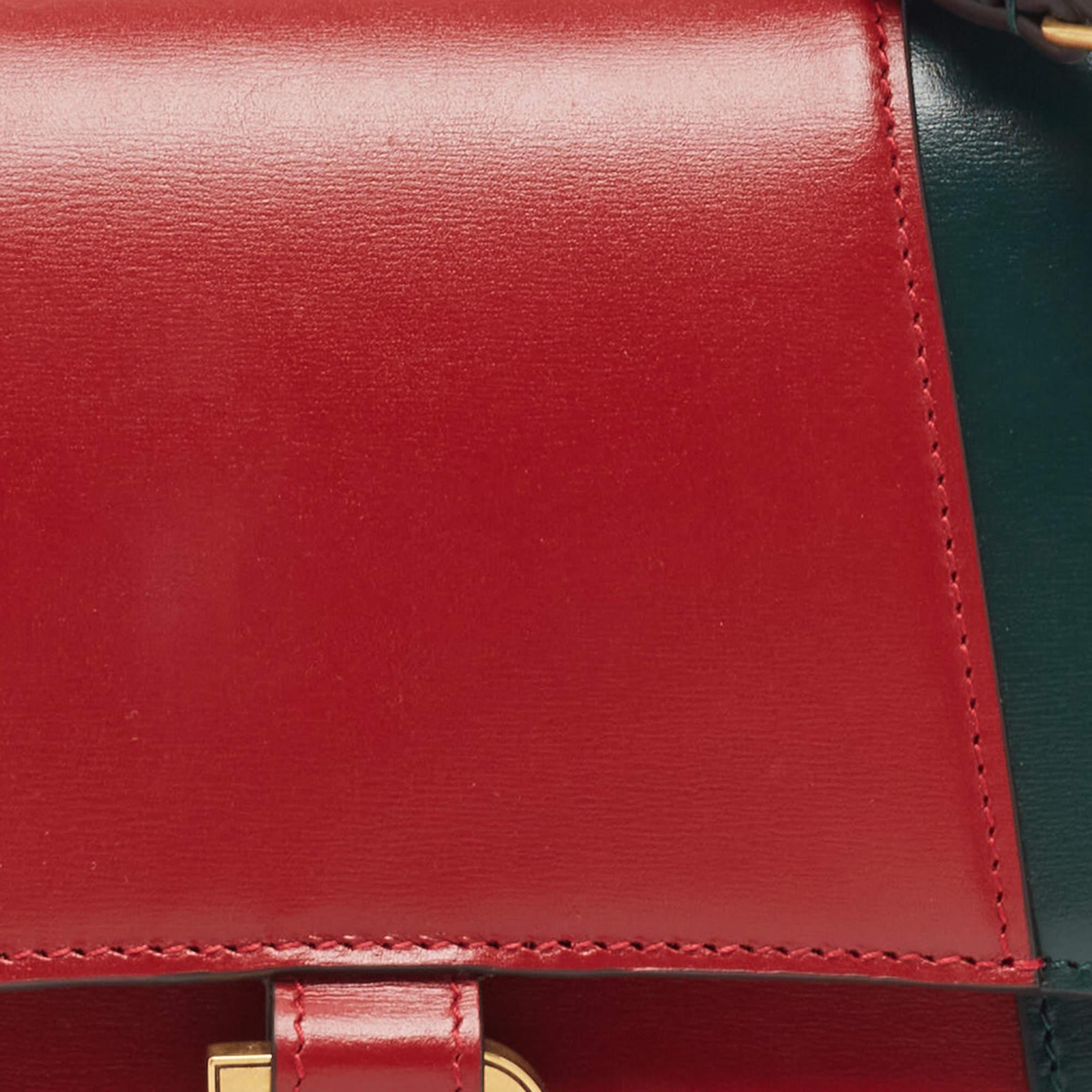 Balenciaga Green/Red Leather Small Hourglass Top Handle Bag 3