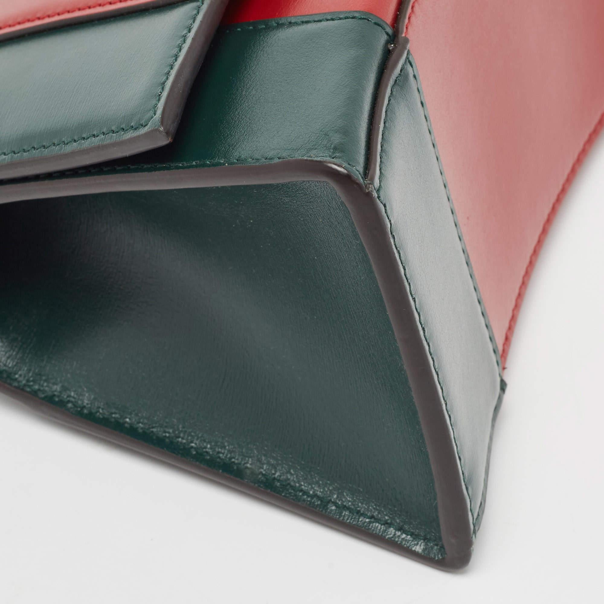 Balenciaga Green/Red Leather Small Hourglass Top Handle Bag 5