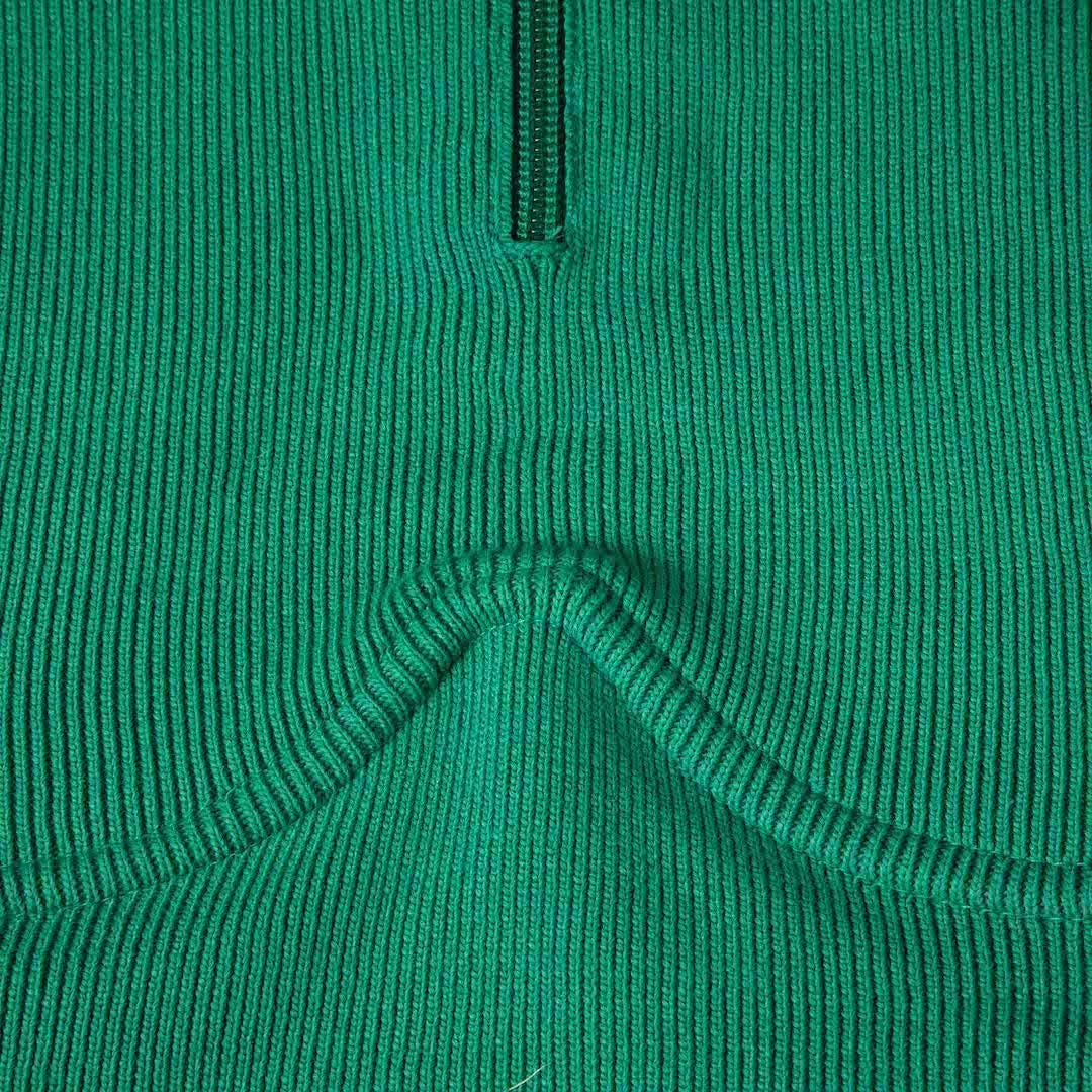 Women's Balenciaga Green Rib Knit Wired Half-Zip Jumper Size S For Sale