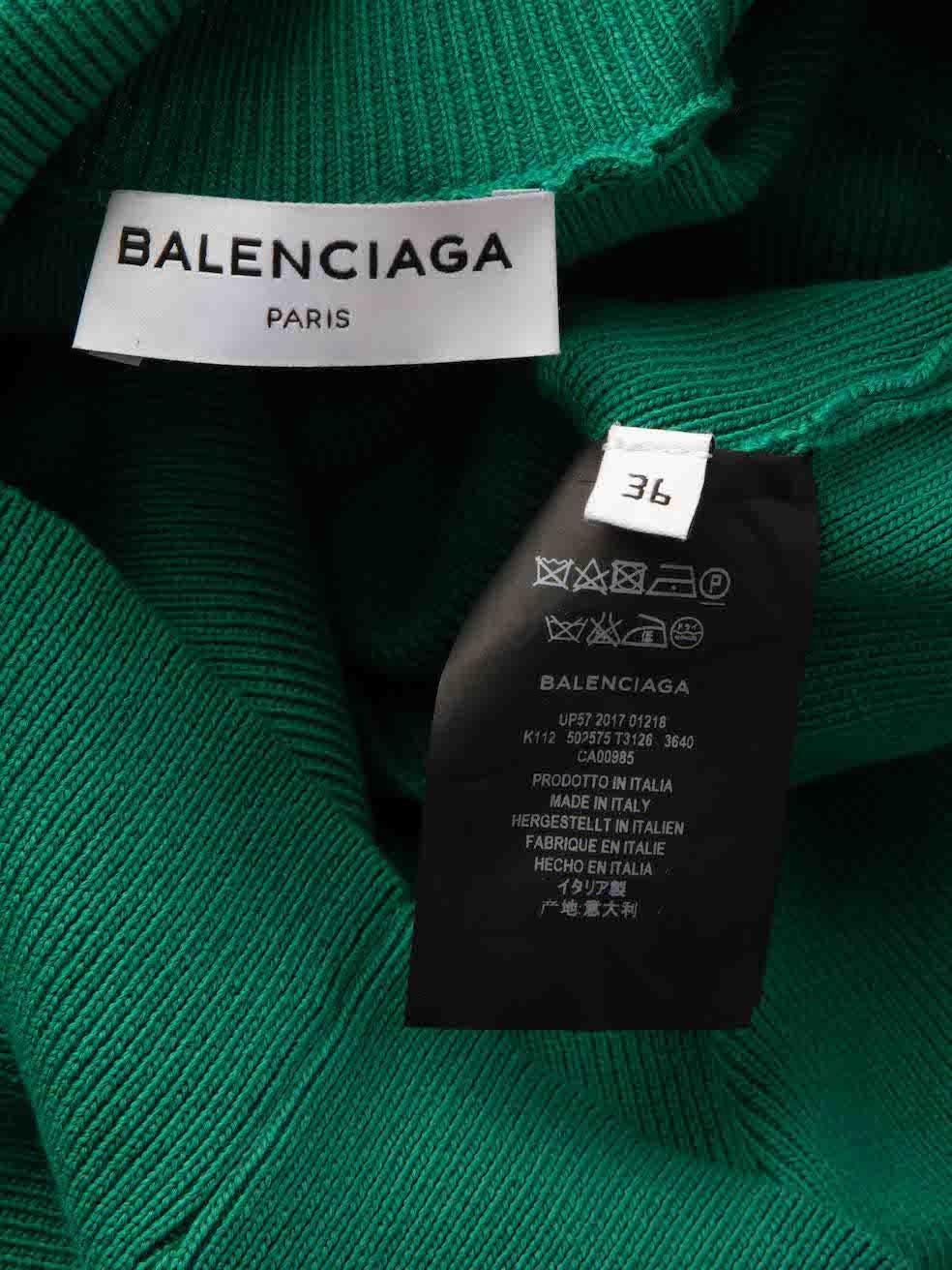 Balenciaga Green Rib Knit Wired Half-Zip Jumper Size S For Sale 2
