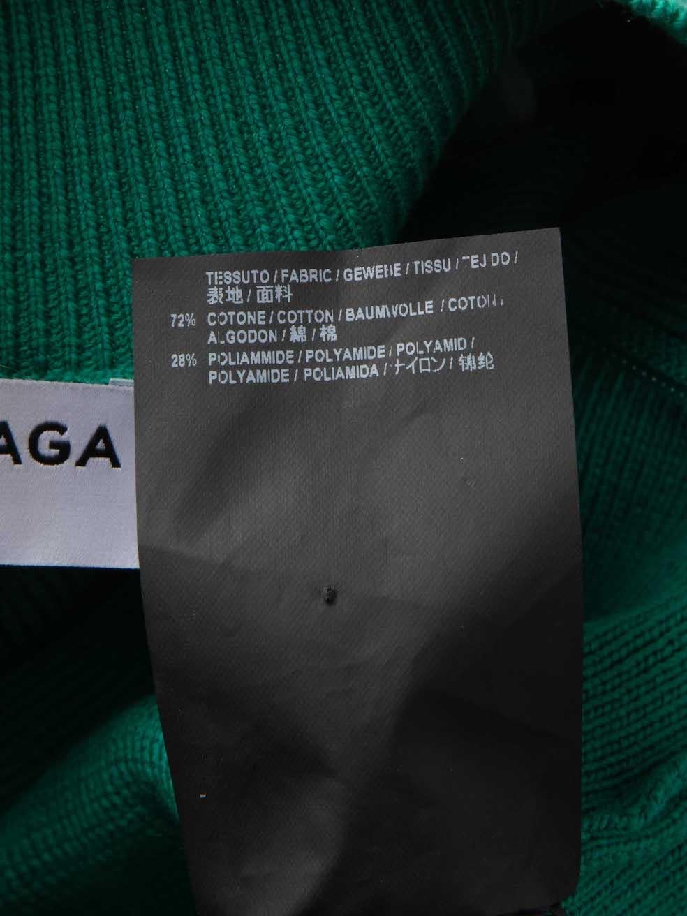 Balenciaga Green Rib Knit Wired Half-Zip Jumper Size S For Sale 3