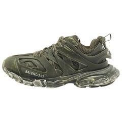Balenciaga Green Rubber and Mesh Track Low Top Sneakers Size 40