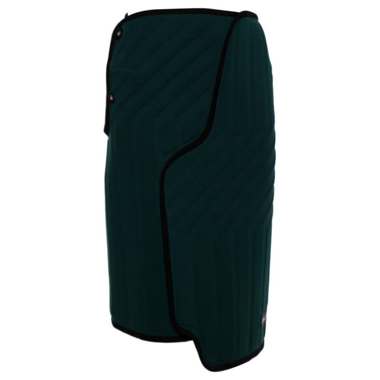 Balenciaga Green Scuba Car-Mat Look Asymmetric Wrap Skirt S at 1stDibs | balenciaga  car mat skirt, balenciaga car