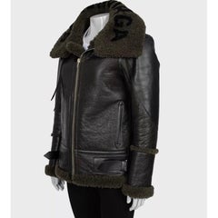 Manteau oversize en peau de mouton vert de Balenciaga - Taille FR36/S