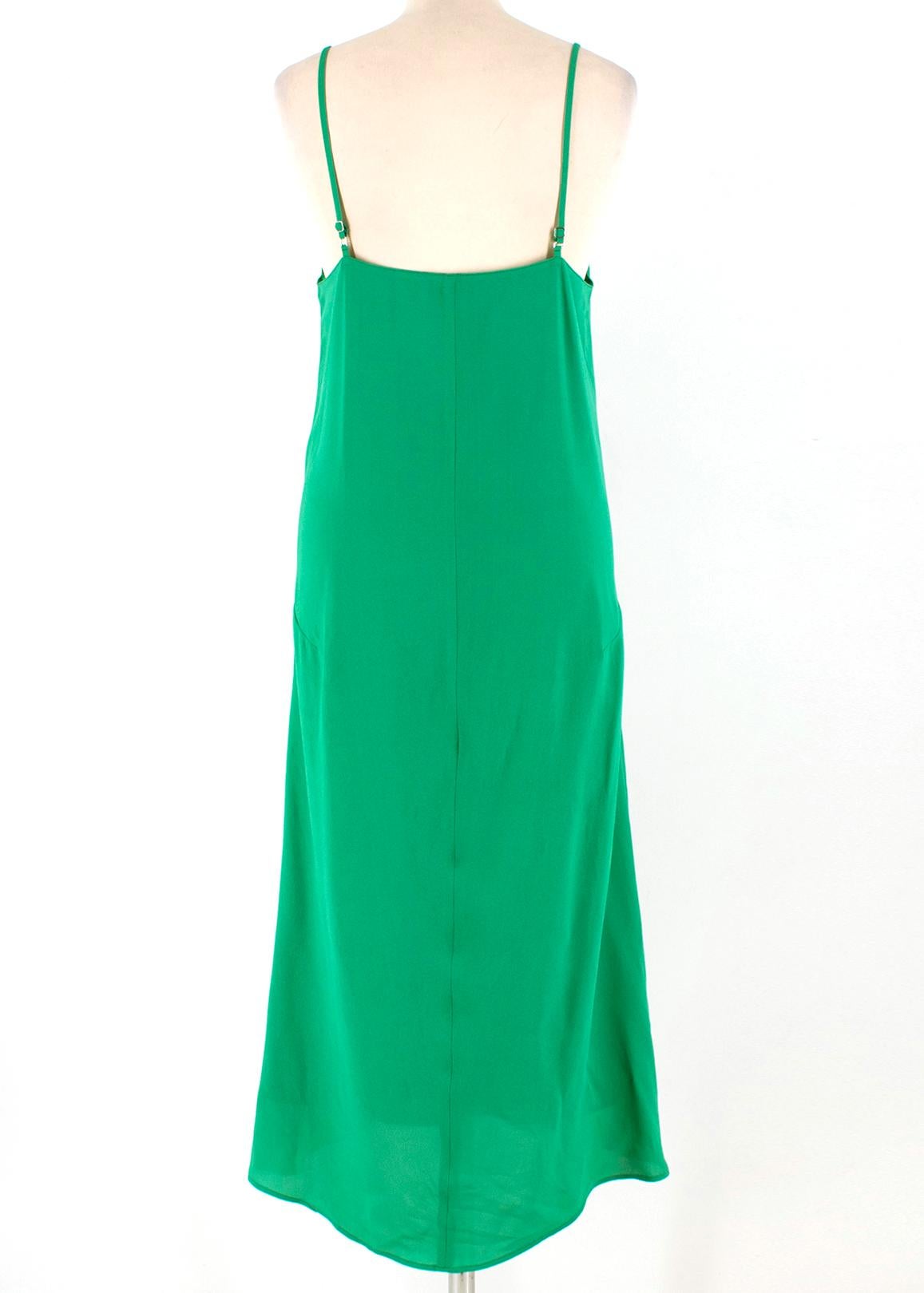 Balenciaga Green Silk-Crepe Dress FR 34 In Excellent Condition In London, GB