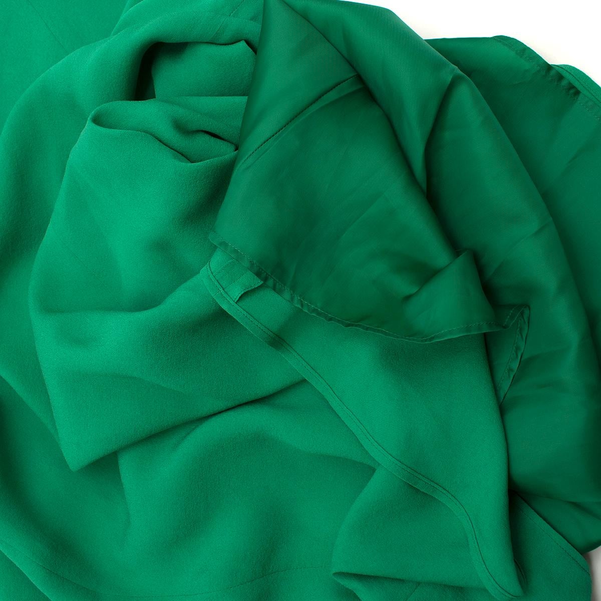 Women's Balenciaga Green Silk-Crepe Dress - Size US 0 For Sale