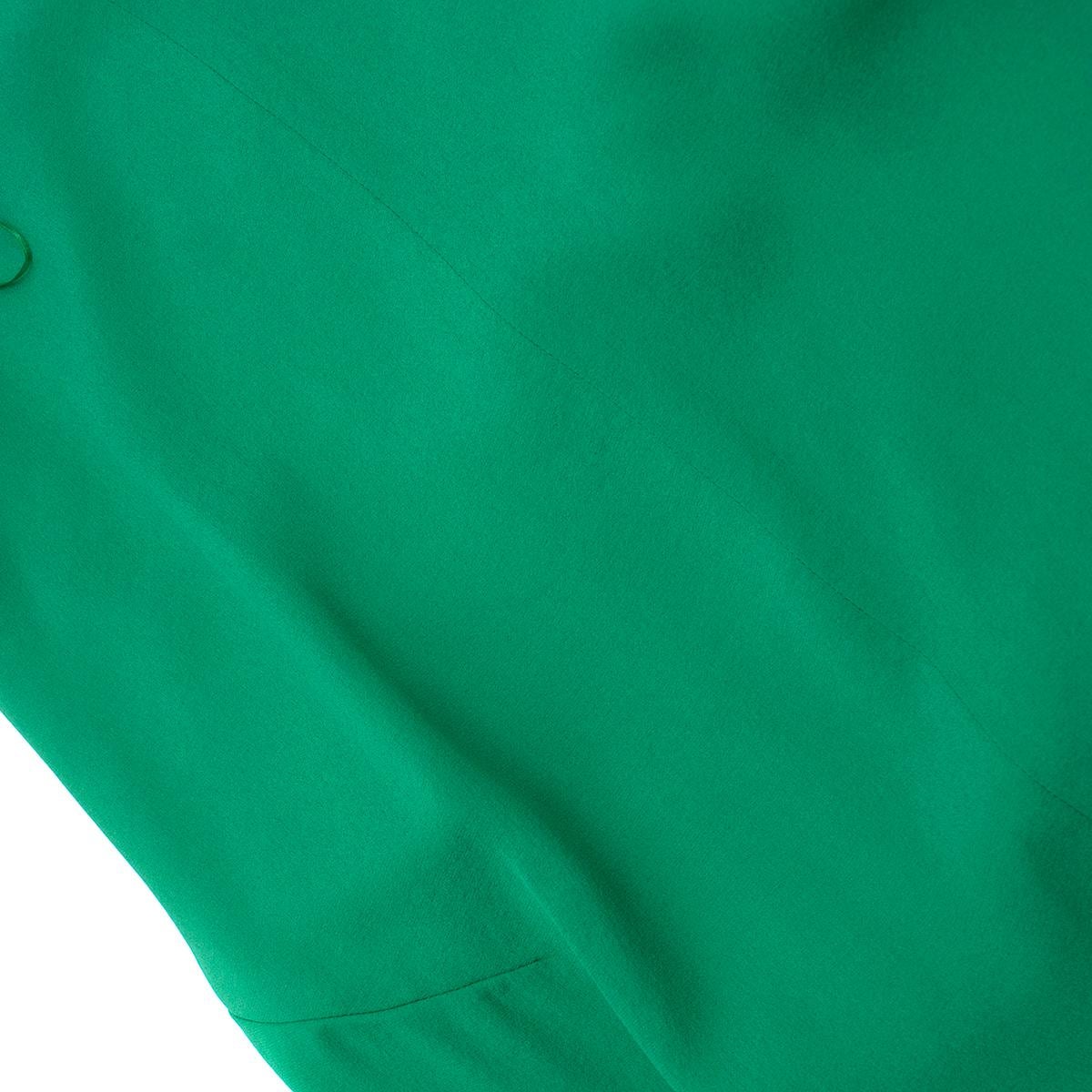 Balenciaga Green Silk-Crepe Dress - Size US 0 For Sale 1
