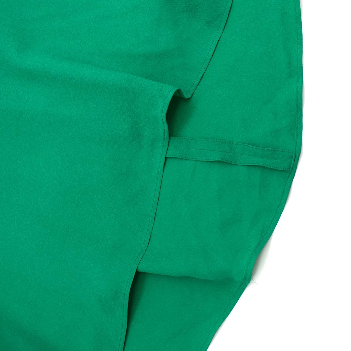 Balenciaga Green Silk-Crepe Dress - Size US 0 For Sale 2